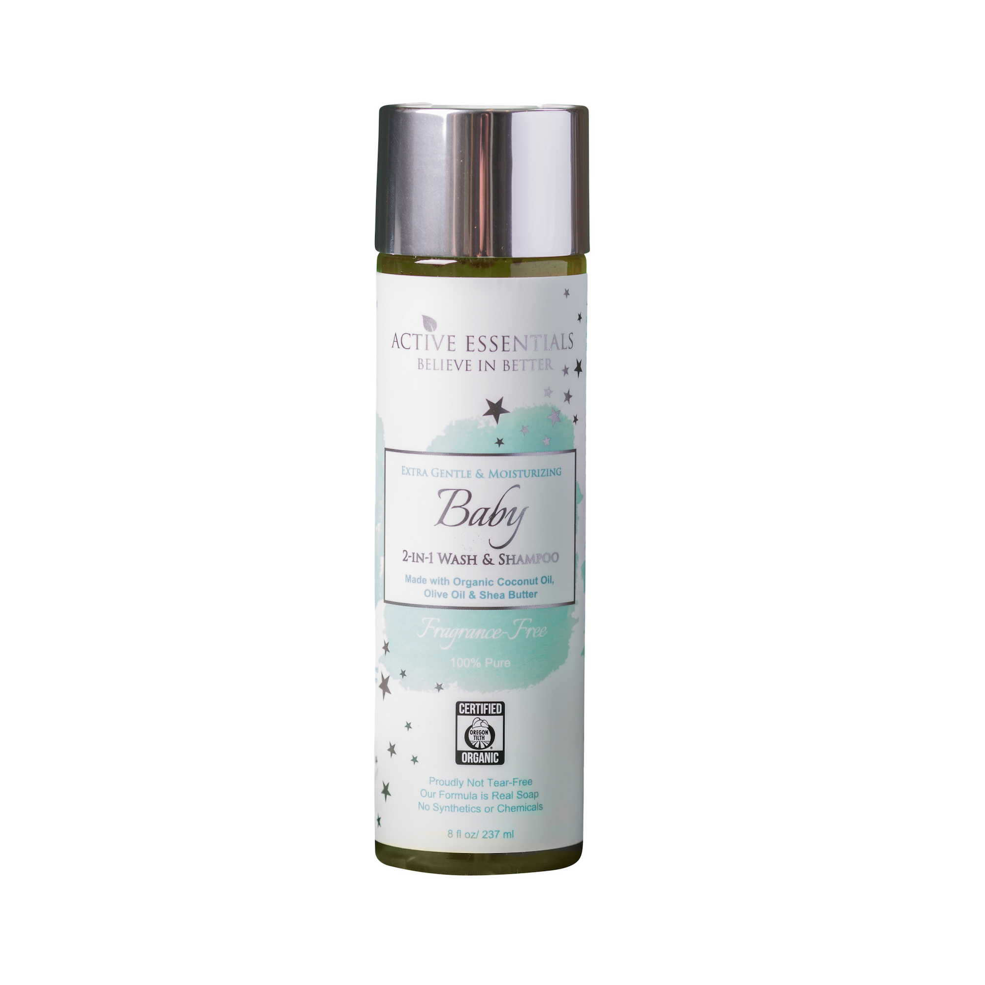 Baby Wash & Shampoo w/ Organic Coconut Oil, Olive Oil & Shea Butter- 8oz
